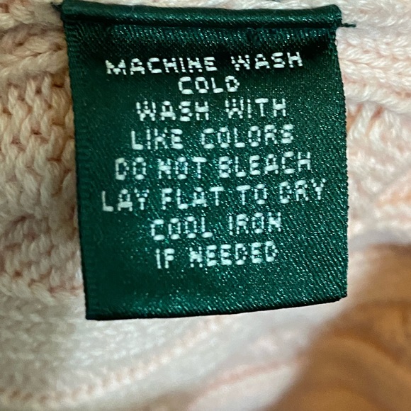 EUC LAUREN RALPH LAUREN CREAM/BLUSH CABLE KNOT SWEATER SIZE LARGE - Picture 4 of 12